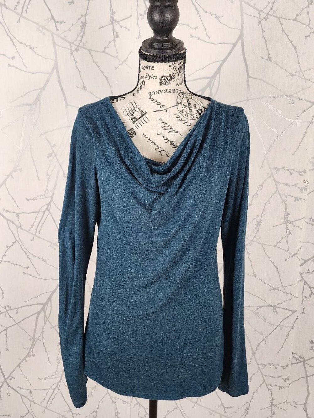 Toad & Co Teal Blue 80% Modal Stretch Jersey Drape Neck Top